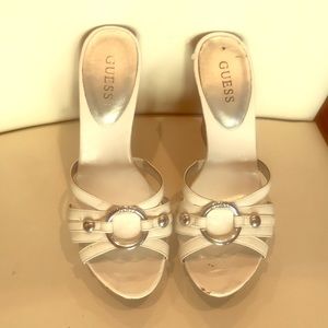 Guess platform sandals white Sz 6